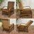 English bridge chair from the 1930s in beechwood - reclining backrest - W=61cm H=93cm HA=45cm D=74cm