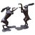 Large Cast Bronze Boxing Hares Sculptures For Sale - Image 9 of 9