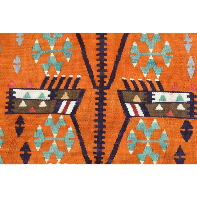 Vintage Turkish Afion Kilim Rug For Sale - Image 9 of 13