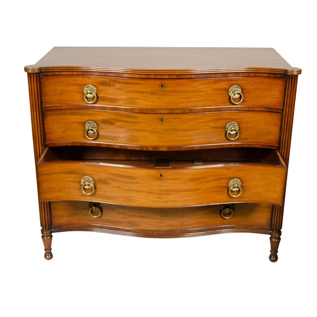 Regency Mahogany Serpentine Chest of Drawers For Sale - Image 10 of 13
