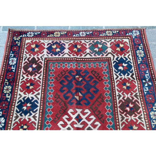 Antique Bordjalo Kazak From Early 20th Century -6' 11''x 3' 11'' Feet For Sale In Tampa - Image 6 of 13