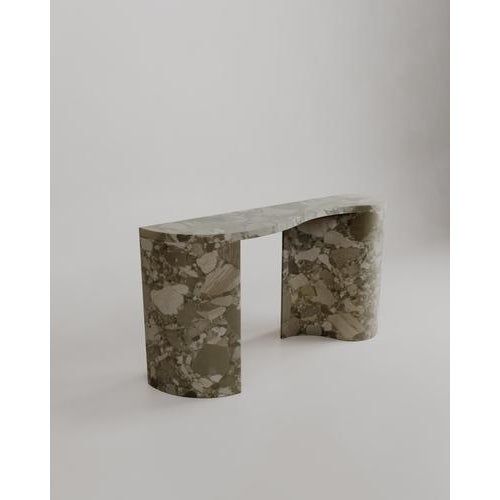 Stone Green Marble Stone Curved Organic Dune Console by Esther Knopfler For Sale - Image 7 of 15