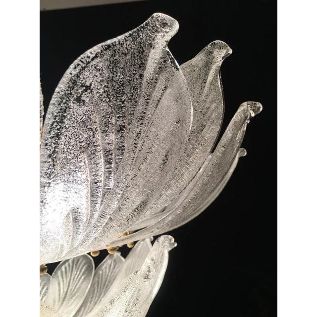 Italian Murano Glass Leave Flush Mount Chandelier For Sale - Image 9 of 18