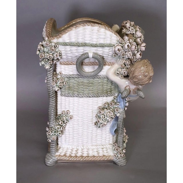 Rose Antique Austrian Amphora Art Nouveau Figural Flower Vase With Putti and Applied Roses For Sale - Image 8 of 17