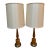 Mid 20th Century Walnut Wood Table Lamps, a Pair For Sale