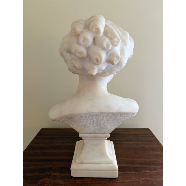 1920s French Art Deco Carrara Marble Bust of Woman by Paul Philippe, Signed For Sale - Image 9 of 10