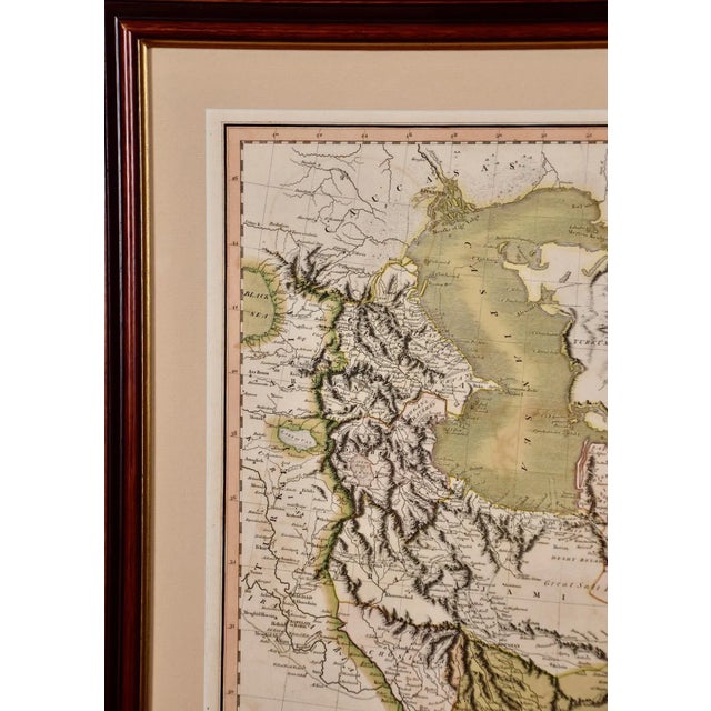 Persia & Afghanistan: A Framed Hand-Colored 17th Century Map by John Cary, 1801 For Sale - Image 10 of 10