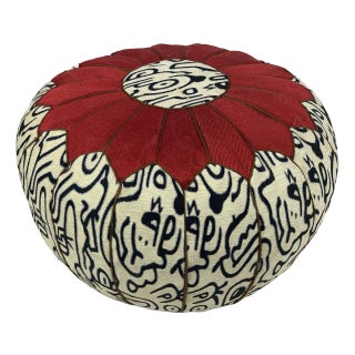 Moroccan Ottoman Floor Pouf Cover For Sale