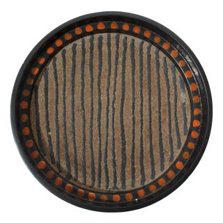 Large Vintage Geometric Ceramic Ringo Bowl by Mari Simmulson for Upsala-Ekeby, Sweden, 1960s For Sale