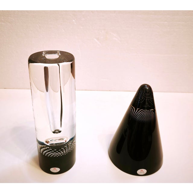 Art Glass Vase and Cone Sculpture by Pavel Havelka for Princ, 1990s, Set of 2 For Sale - Image 4 of 18