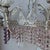 1940's Hollywood Regency Silvered Metal With Amethyst & Pink Cut Austrian Crystal Waterfall Wall Sconces a - Pair For Sale - Image 10 of 18