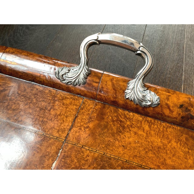 Wood Dutch Burl Wood Serving Tray For Sale - Image 7 of 11