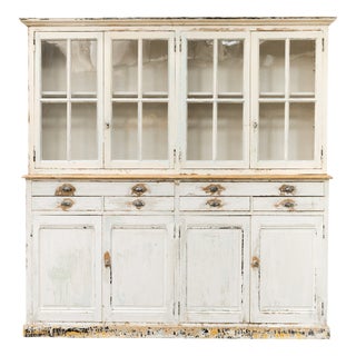 Large Antique Fir Wood Sideboard, 1950 For Sale