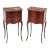 A Pair of Louis XV Style Mahogany Marble-Top Side Tables For Sale