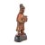 Antique wood figure holding an object of offering. Originally part of architectural decoration. Signs of original gold...