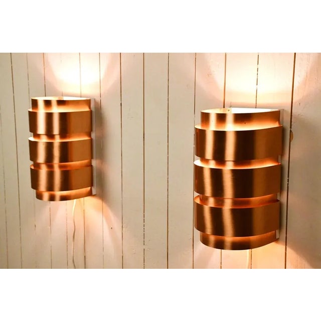 Swedish Model V155 Sconces in Copper by Hans-Agne Jakobsson for Hans-Agne Jakobsson AB, 1950s, Set of 2 For Sale - Image 6 of 10