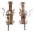 Vintage Vintage Neoclassical Gothic Wrought Iron Gilt Wall Sconces - Set 2 Pair For Sale