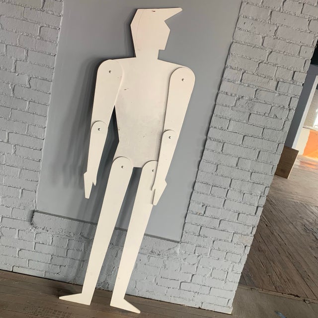 Large Vintage Handmade Articulating 80s Post Modern Male Art Figure For Sale - Image 9 of 10