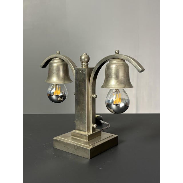 Art Deco Dutch Nickel Desk Lamp, 1930s For Sale - Image 16 of 18