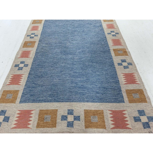 Vintage Swedish Flat Weave Rug by Birgitta Söderkvist, Signed BS Size: 5'3" × 7'8" (160 × 233 cm) A masterclass in...
