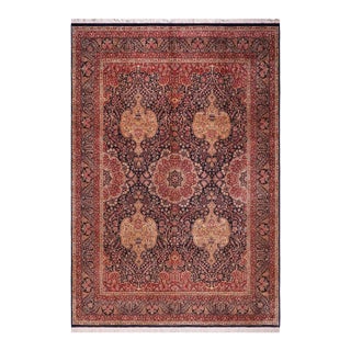 Art Nouveau 1990's Sultan Pak-Persian Blue/Blue Wool Rug - 9'2'' X 12'1'' For Sale