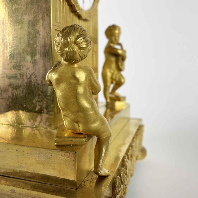 Antique Gilded Bronze Table Clock, 1800s For Sale - Image 14 of 15