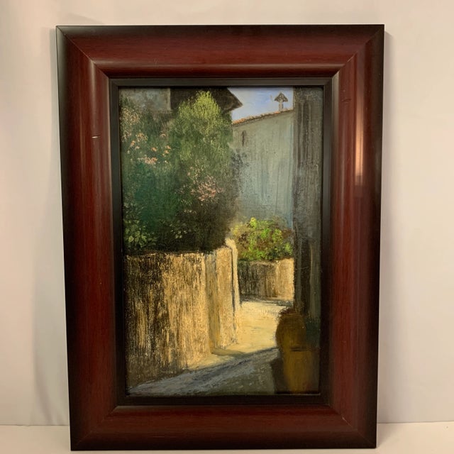 Framed Landscape painting by Marc Olivier Gregoire (French 1906-1966) titled "Garden Bend" Oil on board in wooden frame....