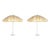 Monte Carlo Gold 9' Patio Umbrella, Light Yellow & White, Set of 2 For Sale