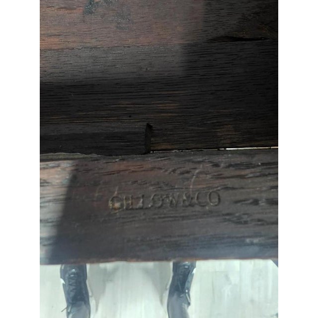 Brown Antique Oak Hall Chairs from Guillows, 1870s, Set of 2 For Sale - Image 8 of 10