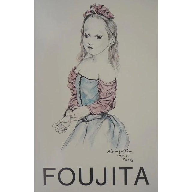 Léonard Tsuguharu FOUJITA (1886-1968) Girl in the dress, 1975 Vintage poster (four-color in high quality - Arts-Litho...