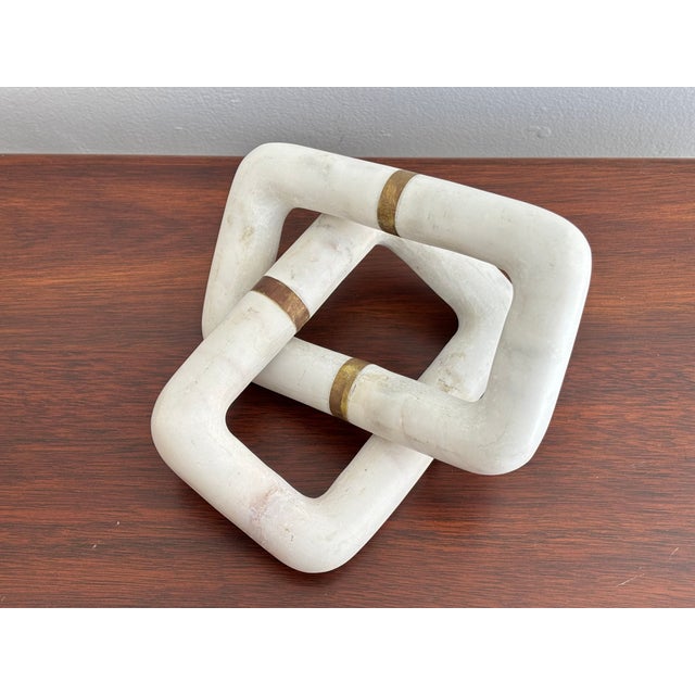 Maitland - Smith Marble and Brass Sculpture Links For Sale - Image 4 of 5