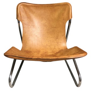 Tan Leather Lounge Chairs, 1970s, Set of 2 For Sale