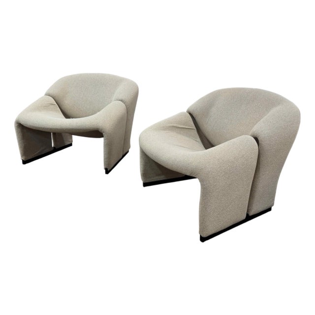 Vintage Pierre Paulin for Artifort Groovy F-580 Lounge Chairs, a Pair For Sale