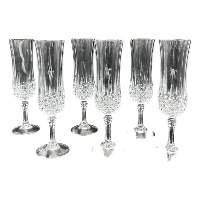 Vintage Champagne Flute from Cristal d'Arques, 1970s, Set of 6 For Sale