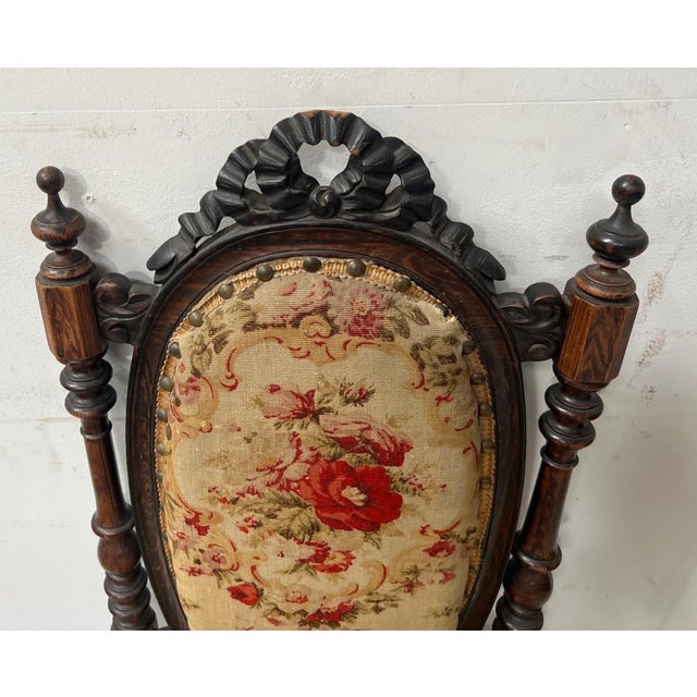 Napoleon III Lounge Chair in Wood For Sale - Image 9 of 14