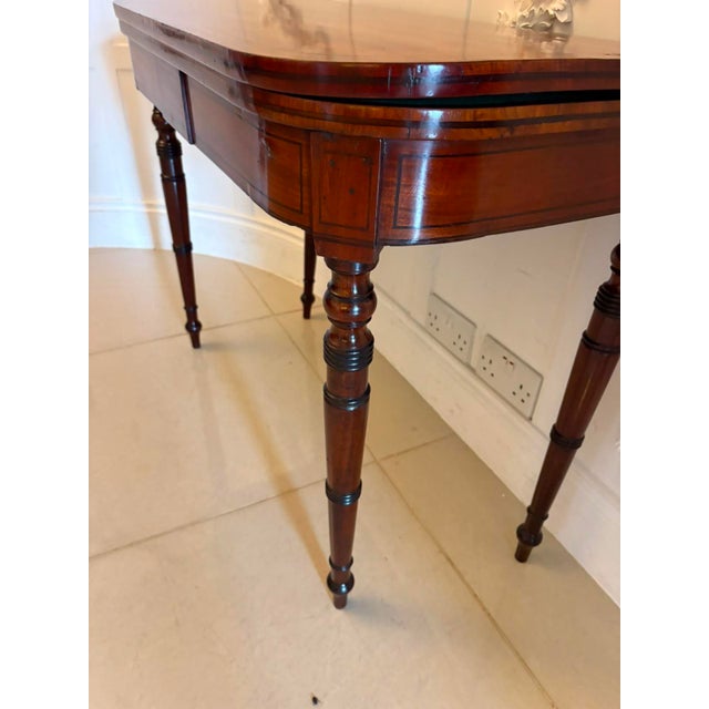 Antique Georgian Mahogany Inlaid Fold-Over Card Table, 1800 For Sale - Image 12 of 14