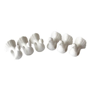 Vintage White Porcelain Dove Napkin Rings- Set of 6 For Sale