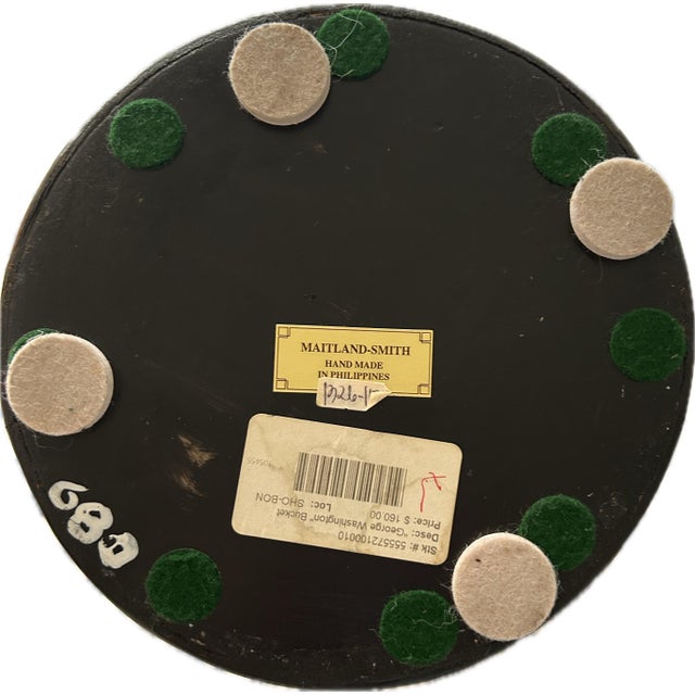 American 1970s Maitland Smith Leather Fire Bucket For Sale - Image 3 of 8