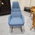 This Mid-Century modern style Adrian Pearsall chair has been newly upholstered in a blue textured fabric.It has armrests...