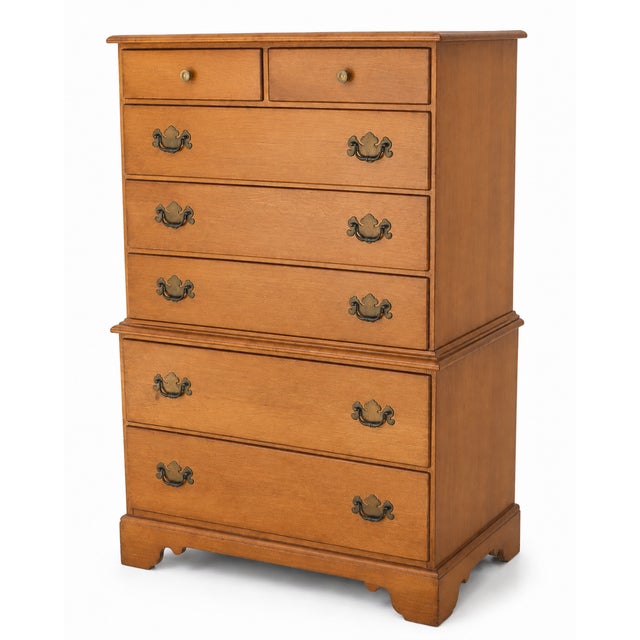 Vintage Solid Maple Nutmeg Wood Ethan Allen Chest of Drawers For Sale In Tampa - Image 6 of 11