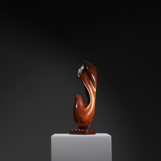 Abstract Wooden Sculpture, 1980s For Sale - Image 3 of 9