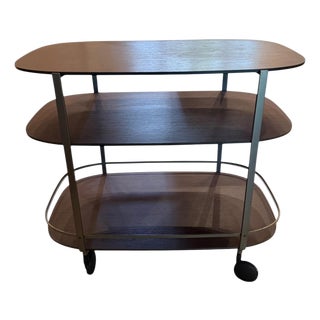 Zanotta Battista Italian Tiered Bar Cart For Sale
