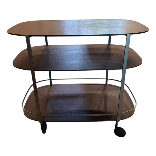 Zanotta Battista Italian Tiered Bar Cart For Sale
