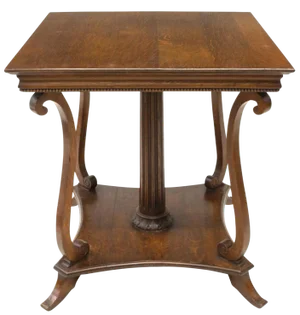 Antique American Classical Revival Art and Crafts Oak Parlor Table