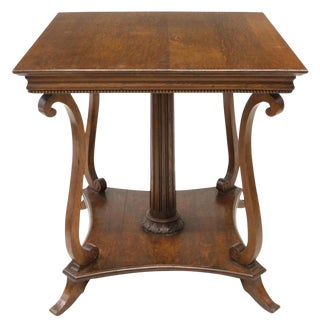 Turn of the Century American Classical Revival Oak Table For Sale