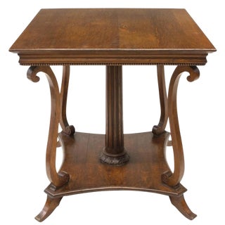 Turn of the Century American Classical Revival Oak Table For Sale