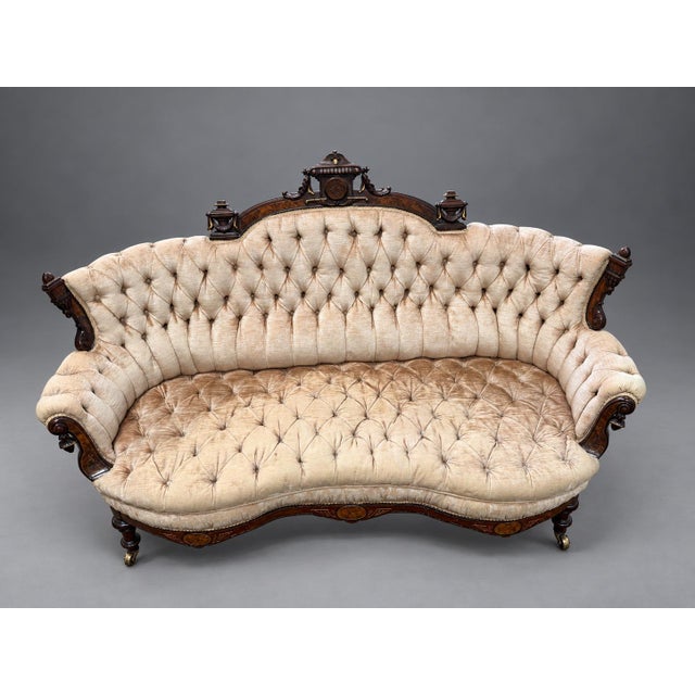 7 Pc, M & H Schrenkeisen or J. Jelliff American Renaissance Revival Parlor Suite For Sale In Providence - Image 6 of 13