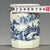 Chinese Blue & White Crackle Glaze Porcelain Brush Pot With Landscape Scene For Sale - Image 3 of 9