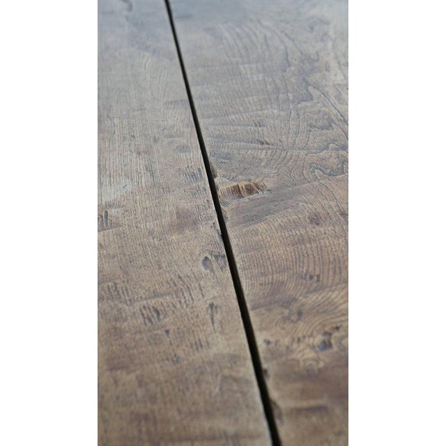 Square Antique Dining Table in Elm Wood For Sale - Image 11 of 16