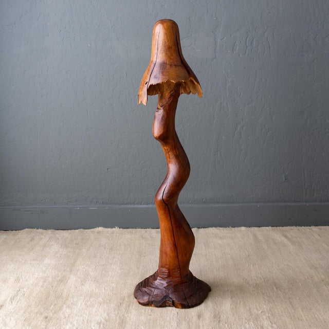 Large Hand Carved Redwood Mushroom Sculpture For Sale - Image 10 of 18